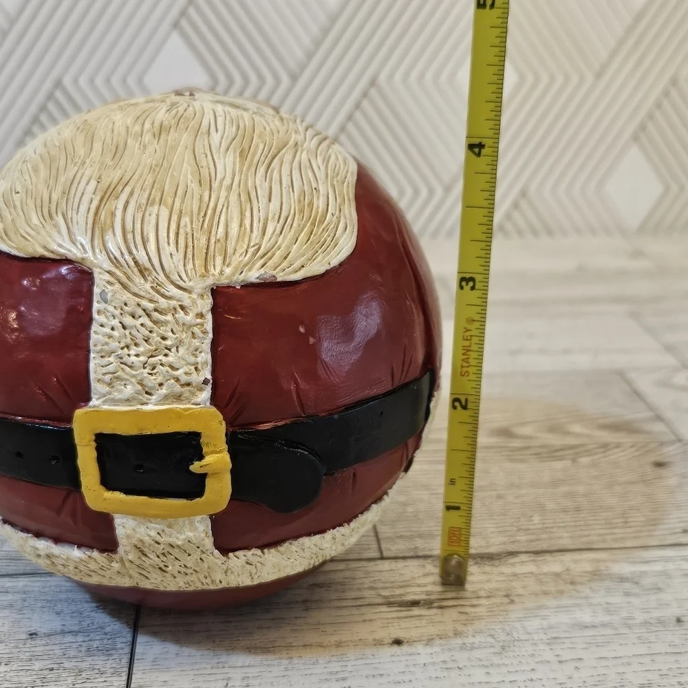 Briere Vintage Folk Art Pull Toy 1986 Santa Ball Xmas Roly Poly Ball ONLY Signed